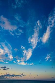 日本海　フェリーからの風景の写真