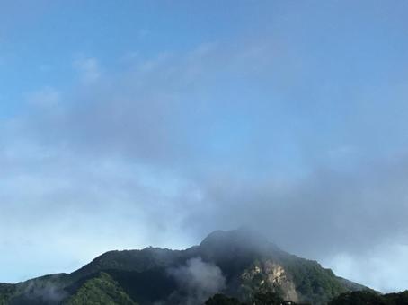 Photo, mountain, cloud, thin clouds, 