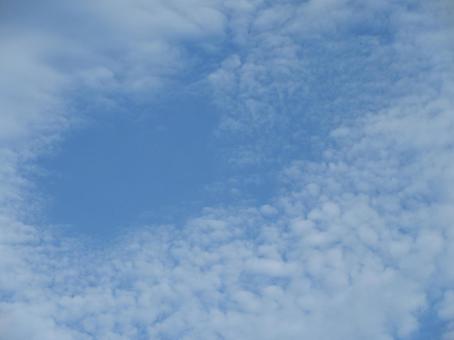 青空に淡々ちりばめられた雲 雲,空,青空の写真素材