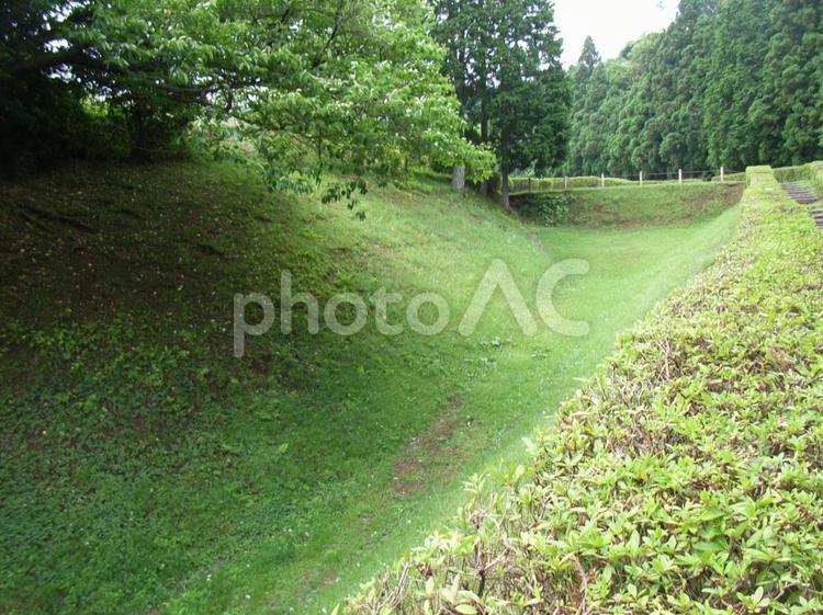 山中城三の丸堀 三島,北条氏,山中城の写真素材