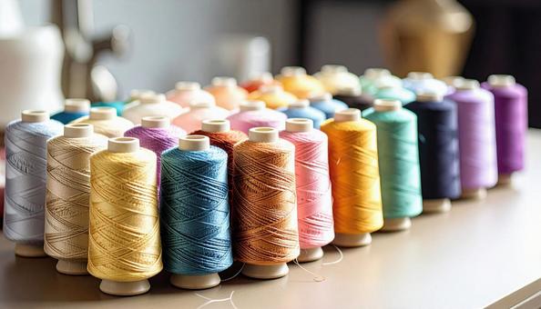 美しいミシン糸 美しいミシン糸の写真