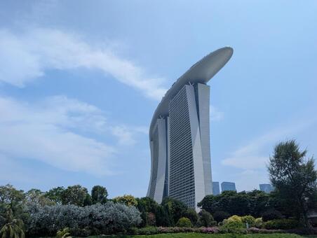 マリーナベイ・サンズ マリーナベイ・サンズ,町並み,川の写真素材