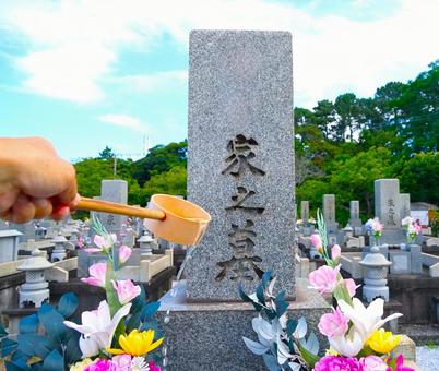 お墓参り① お墓参り① お墓参り,お盆,墓の写真素材