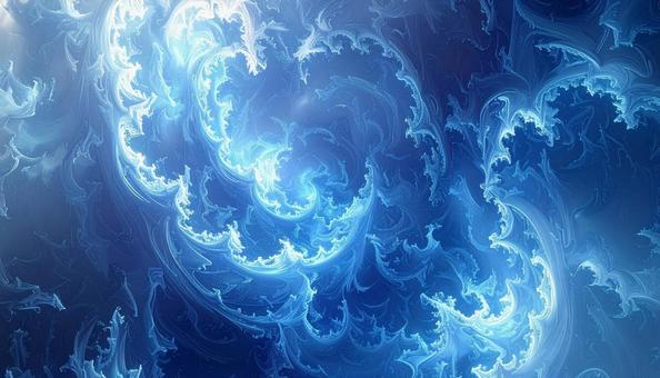水の流れを思わせる神秘的な青の模様 水の流れを思わせる神秘的な青の模様の写真