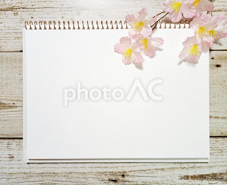 木目フレーム　桜　イメージ素材⑤ 木目,花,桜の写真素材