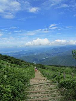 伊吹山登山路, JPG 伊吹山登山路, ibukiyama, लंबी पैदल यात्रा ट्रेल्स, नीला आकाश, JPG