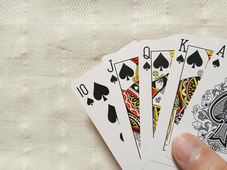 ロイヤルストレートフラッシュ ロイヤルストレートフラッシュ ロイヤルストレートフラッシュ,ポーカー,トランプの写真素材