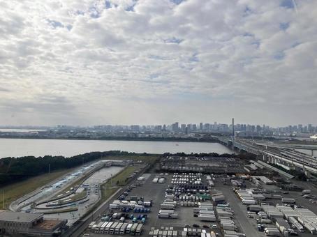 観覧車からの眺め 観覧車からの眺め,高所,見晴らしの写真素材