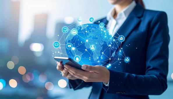 ダウンロードで稼ぐビジネスウーマン ダウンロードで稼ぐビジネスウーマンの写真