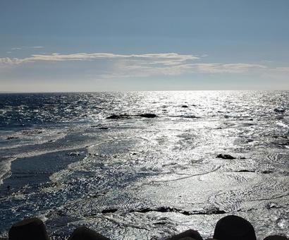 水平線 水平線 江の島,海,空の写真素材