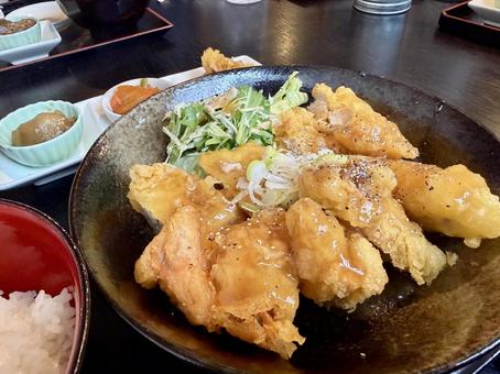 とり天みぞれあん とり天,天ぷら,揚げ物の写真素材