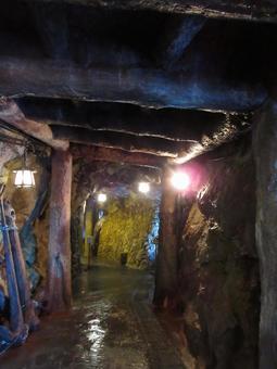 Photo, three sections of caves, cave, path, 