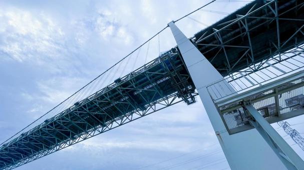 関門橋の橋裏アート 関門橋,関門海峡,吊橋の写真素材