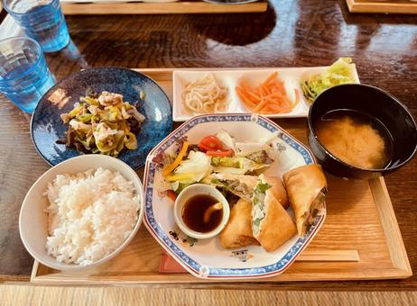 本日の定食ランチ ランチ,ごはん,定食の写真素材