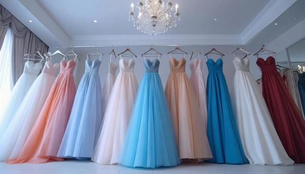 ドレスがかかる結婚式場のドレスルーム ドレスがかかる結婚式場のドレスルームの写真