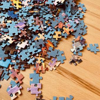 ジグソーパズル② ジグソーパズル,パズルピース,おもちゃの写真素材