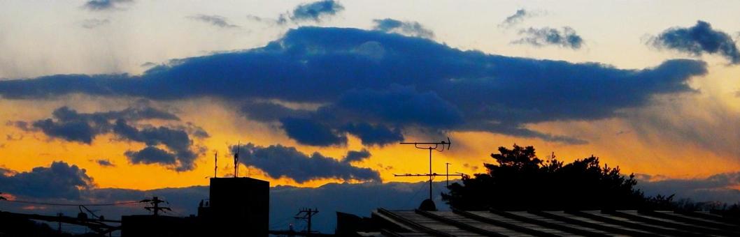 夕焼けの雲 夕焼けの雲の写真