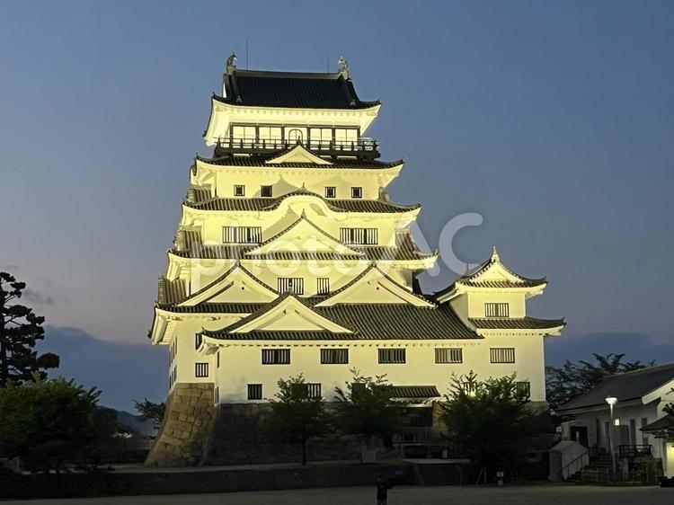 【風景写真】福山城が見える風景 福山城,天守閣,お城の写真素材