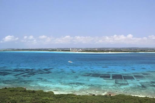 海と空 海,夏,宮古島の写真素材