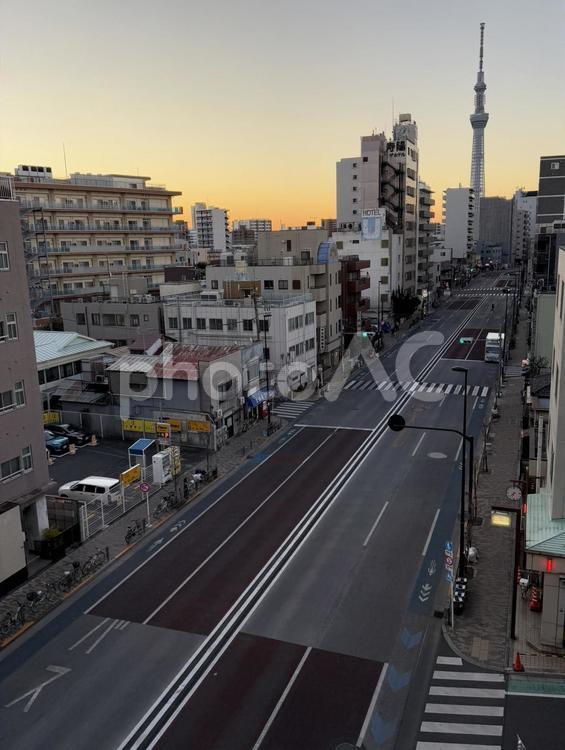 明け方の南千住　遠景 朝,伝統,素材の写真素材