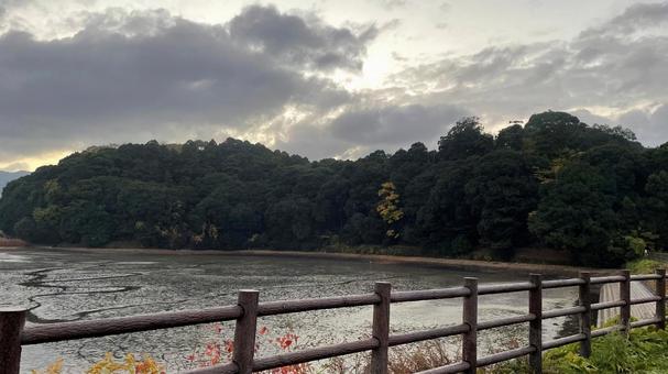 水が抜かれた箸墓古墳 古墳,箸墓,奈良の写真素材