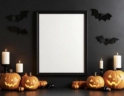 タブレット モックアップ ハロウィン背景の写真