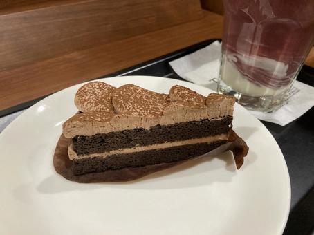 クラシックケーキとアサイーとヨーグルト ケーキ,スイーツ,チョコレートの写真素材
