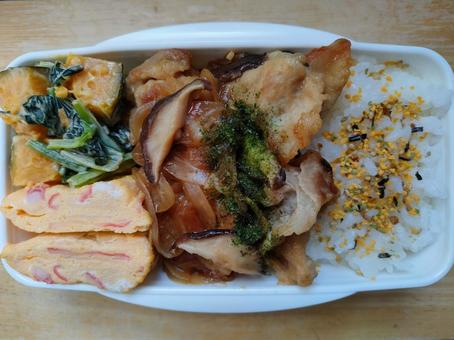 Pork shabu-shabu and ginger fried lunch box!, JPG Pork shabu-shabu and ginger fried lunch box!, JPG