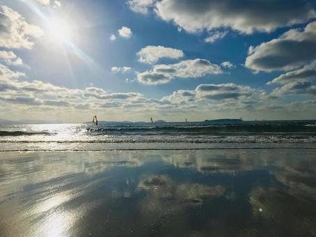 かがみの海(その②) かがみの海(その②) かがみの海,絶景,海の写真素材