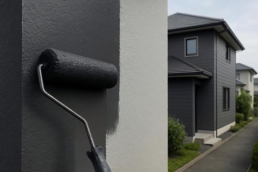 外壁塗装ローラー施工で映える住宅外観 外壁塗装ローラー施工で映える住宅外観の写真