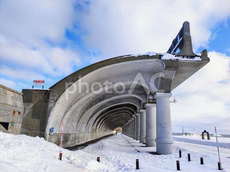 稚内港北防波堤ドーム、北海道稚内市 稚内港,北防波堤ドーム,ドームの写真素材