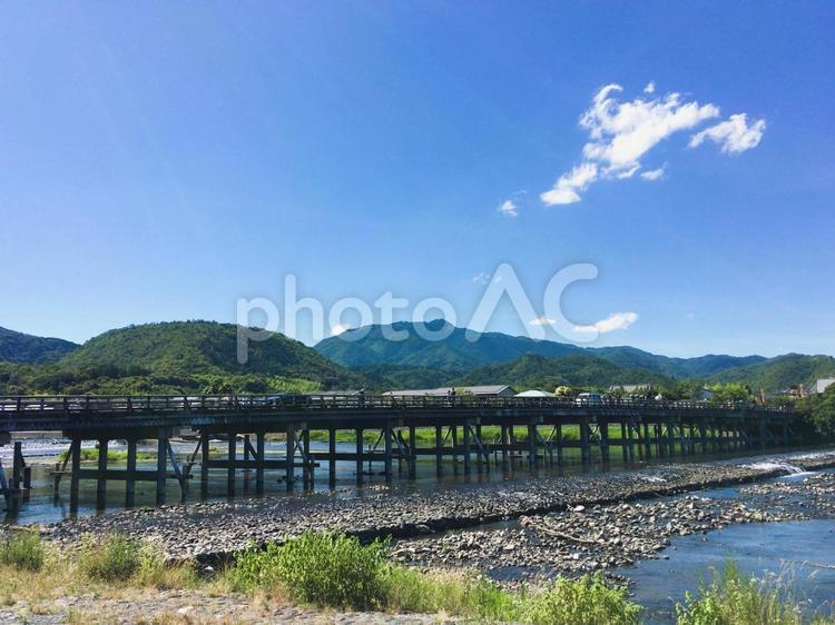 京都嵐山　渡月橋　夏の景色 渡月橋,嵐山,京都の写真素材