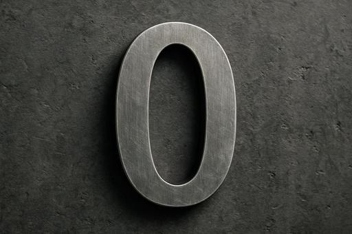 金属製の数字の0 金属製の数字の0の写真