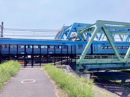 ロマンスカー ロマンスカー ロマンスカー,青いロマンスカー,mse60000形の写真素材