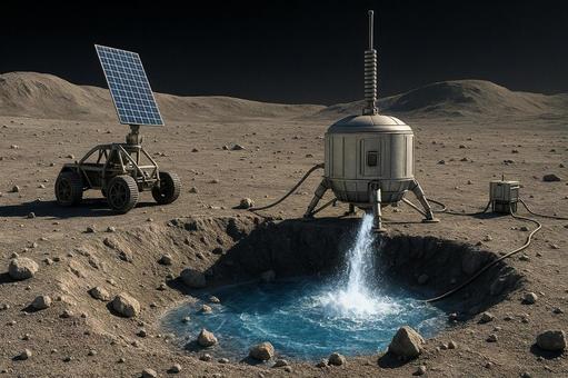 月面で水資源を採掘する未来の宇宙開発計画 月面で水資源を採掘する未来の宇宙開発計画の写真