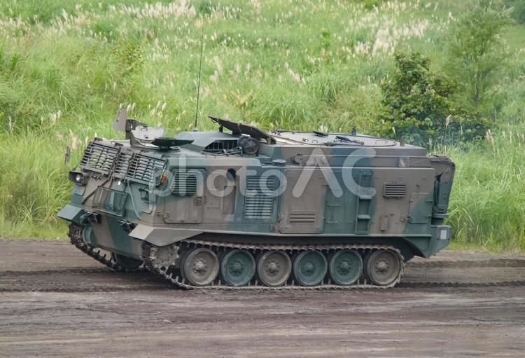 訓練展示に参加する陸上自衛隊の砲側弾薬車 陸上自衛隊,自衛隊,ミリタリーの写真素材