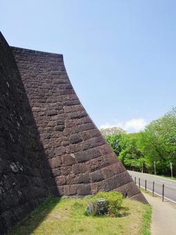 石垣の立ち上がり角度 石垣の立ち上がり角度 石垣,青葉城,仙台城の写真素材