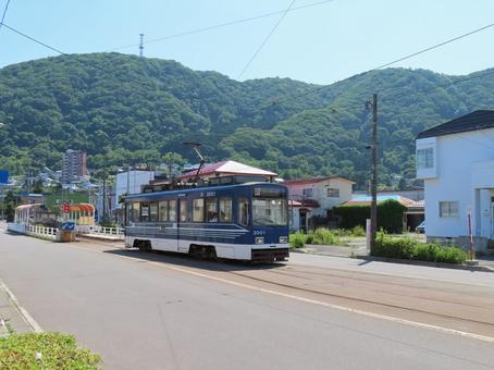 谷地頭を出発する市電 谷地頭を出発する市電の写真