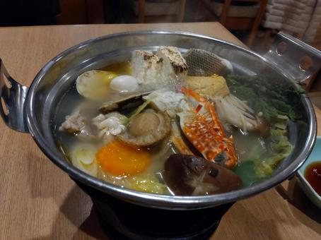 Photo, delicious, pot, seafood, 