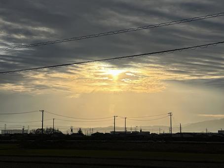 神々しく 背景,壁紙,夕焼けの写真素材