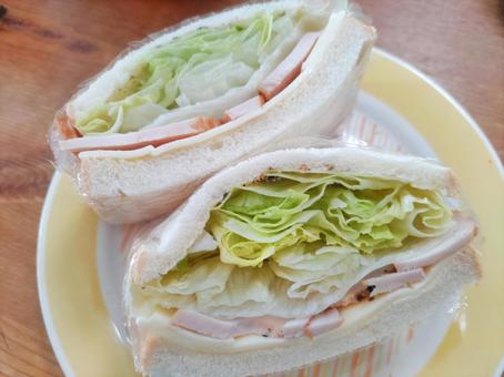 ハムレタスサンドイッチ サンドイッチ,ハム,レタスの写真素材