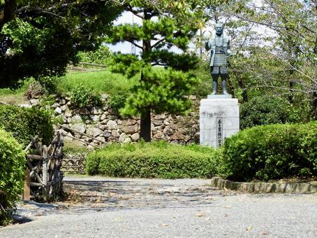浜松城公園の若き日の徳川家康公の銅像 若き日の徳川家康公の銅像,徳川家康,徳川家の写真素材