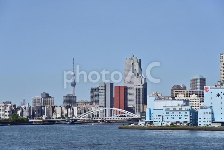 東京港～築地大橋、隅田川、スカイツリー～ 東京港,隅田川,東京スカイツリーの写真素材