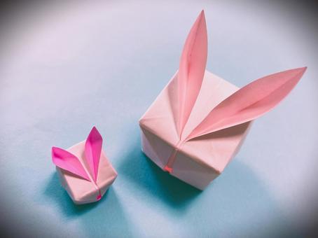 Origami work (Family and child balloon rabbits) 6, JPG