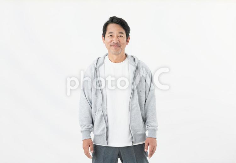 カジュアル　ミドルの男性 ミドル,男性,ライフスタイルの写真素材