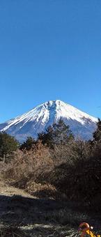 冬晴れの富士山と青空 冬晴れの富士山と青空 富士山,冬,雪景色の写真素材