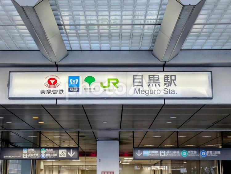東急目黒線、目黒駅 鉄道,交通,電車の写真素材