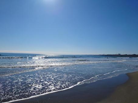 波打ち際 海,波,波打ち際の写真素材