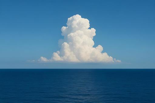 海上にそびえる入道雲 海上にそびえる入道雲の写真