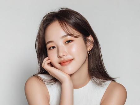 明るい雰囲気の韓国人女性 明るい雰囲気の韓国人女性の写真